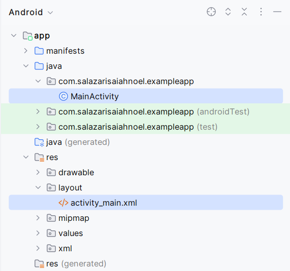 Android Studio Activity Composition