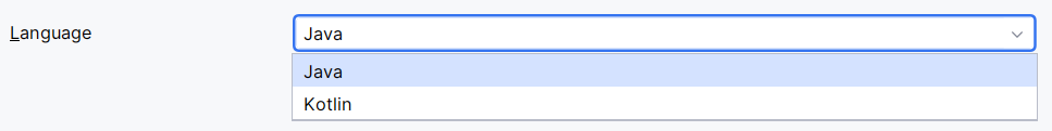 Android Studio Project Programming Language