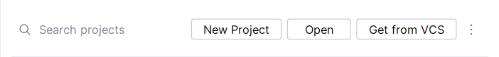 Android Studio New Project Button